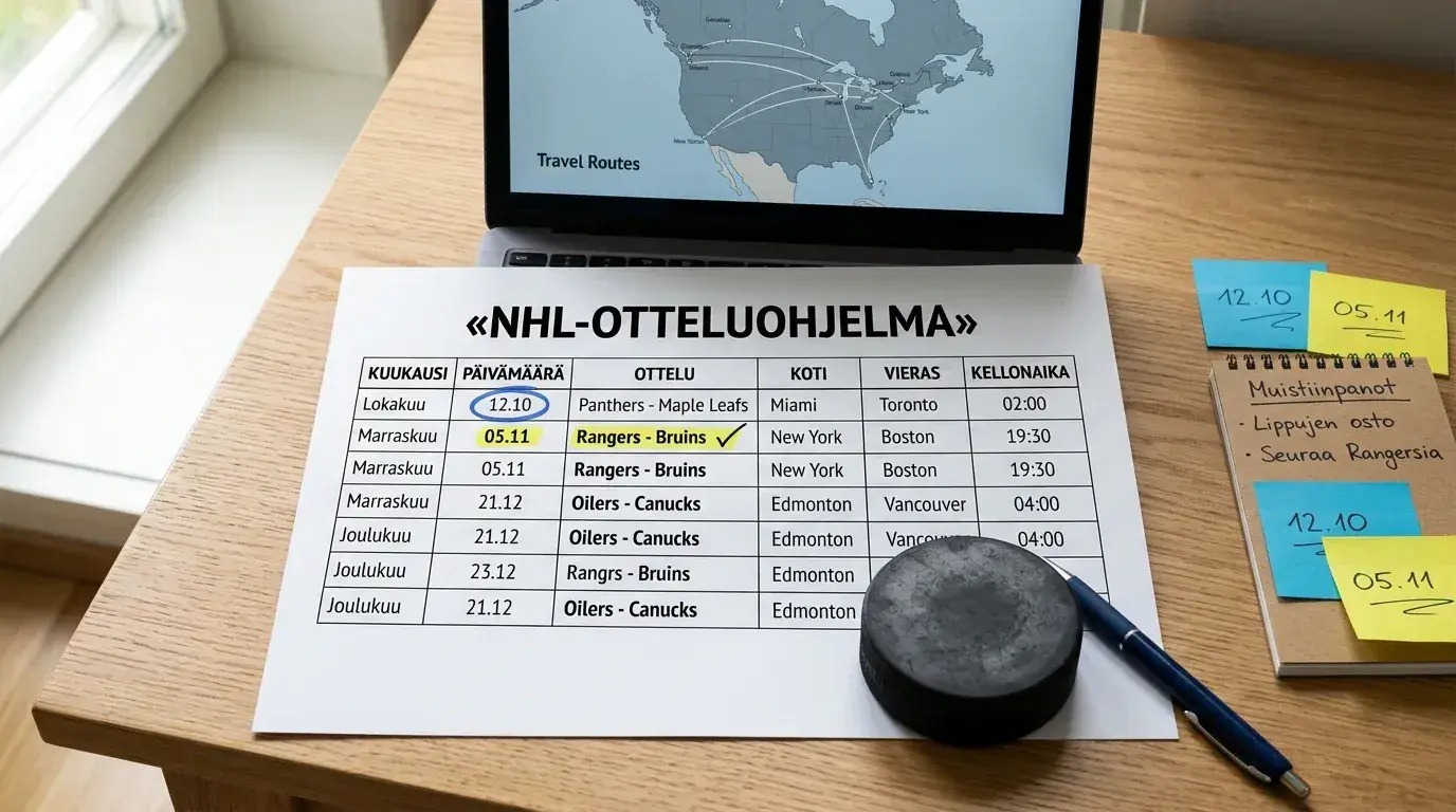 NHL-otteluohjelman kalenteri ja vedonlyöntianalyysi